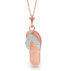 14K Solid Rose Gold Shoe Necklace