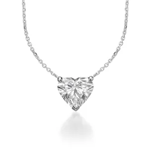 2.00 ct Lab Grown Heart Shape Diamond Solitaire Pendant Necklace