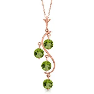 2.25 Carat 14K Solid Rose Gold Grape Peridot Necklace