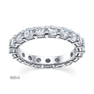 3.5mm Forever One Moissanite Round Eternity Ring, 3.04cttw