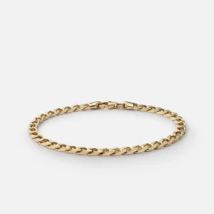 4mm Cuban Chain Bracelet (Gold)