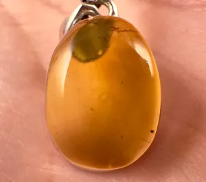 AMBER Crystal Pendant - Sterling Silver - Pendant Necklace, Fine Jewelry, Healing Crystals and Stones 53437