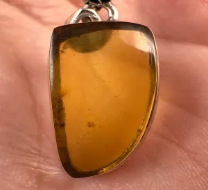 AMBER Crystal Pendant - Sterling Silver - Pendant Necklace, Fine Jewelry, Healing Crystals and Stones, 53451