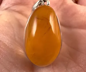 AMBER Pendant - AAA, Sterling Silver - Crystal Pendant, Fine Jewelry, Healing Crystals and Stones,  53429