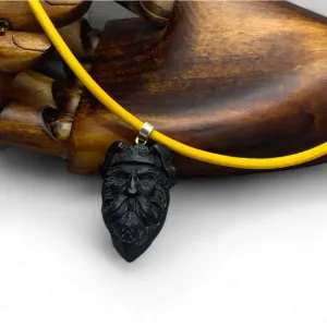 Black Amber Large Viking Warrior Pendant