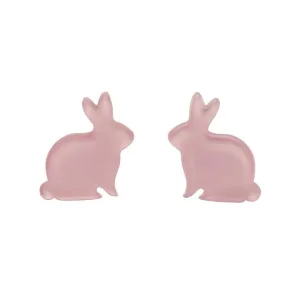 Bunny Bubble Resin Stud Earrings - Pink