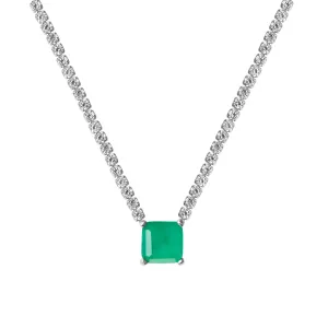 “Contessa” Sterling silver emerald necklace