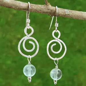 Fluorite Spiral Earrings