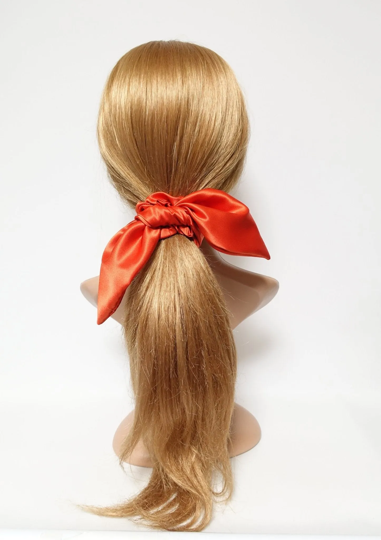 glossy satin tail scrunchies knot hair scrunchie