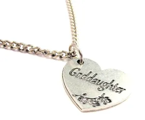 Goddaughter Heart Single Charm Necklace