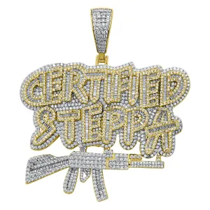 Gold Certified Steppa Baguette VVS CZ Iced Out Pendant