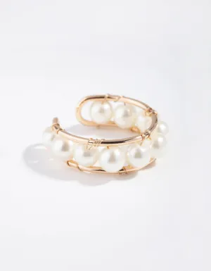 Gold Pearly Band Ring