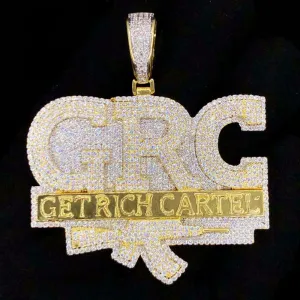 GRC Get Rich Cartel VVS CZ Hip Hop Bling Pendant