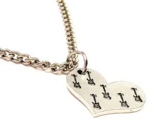 Guitars All Over Your Heart Single Charm Necklace