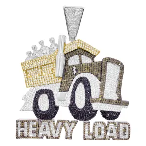 Heavy Load Money Dump Truck CZ Hip Hop Iced Out Pendant