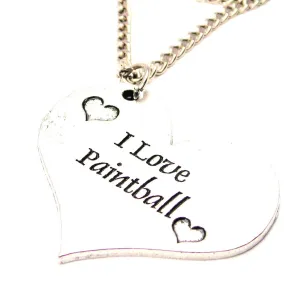 I Love Paintball Large Single Charm Necklace