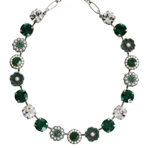 Mariana "Green with Envy" Silver Plated Lovable Rosette Crystal Necklace, 3084 3001