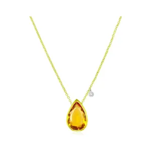 Meira T  November Birthstone  Citrine Pear Shape Pendant