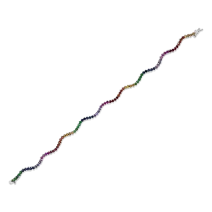 Multi-color Sapphire Squiggle Bracelet