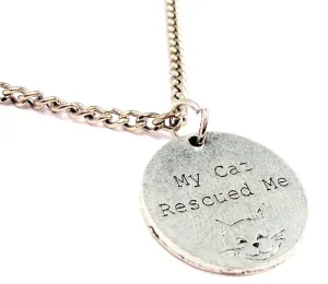 My Cat Rescued Me Single Charm Necklace