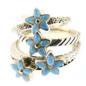 Peyote Bird Designs Flower Turquoise Stack Bands