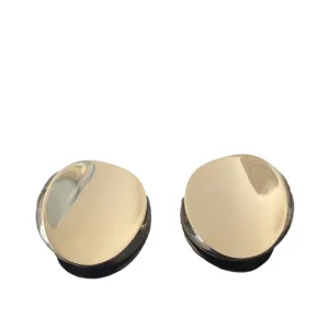 Pre Order:  Elliptical Gold Smooth Clip On Earrings