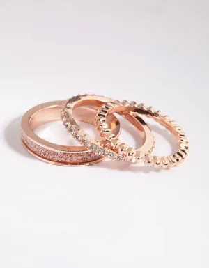 Rose Gold Glitter Ring Stack Pack