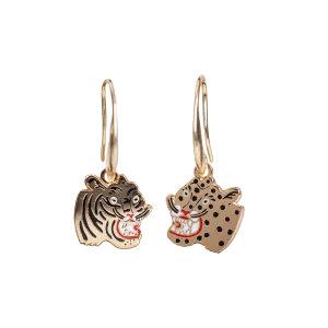 Tiger & Cheetah Drop Earrings by Kristina Micotti